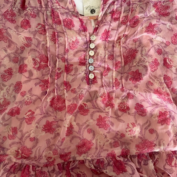 Free People See it through pink floral maxi dress NWT - Picture 3 of 7